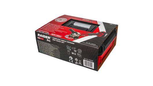 R20 Ъглошлайф &Oslash;125mm 4Ah 2 диска Куфар RAIDER PRO RDP-YAG20 image