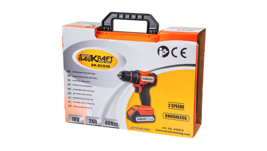 Бормашина безчеткова 18V 2-ск. 10mm 40Nm 2Ah Case BK-BCD40 image